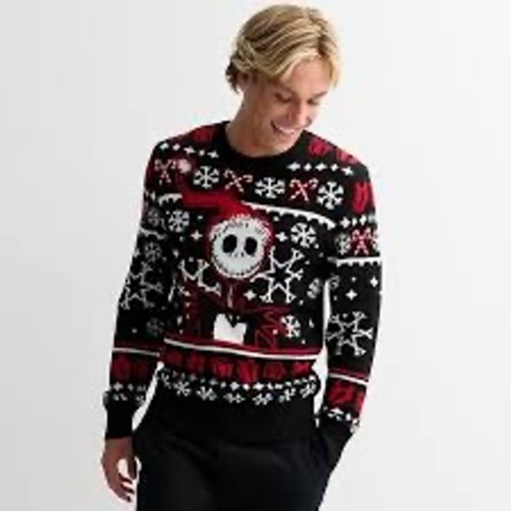 Disney Nightmare Before Christmas Jack Skellington Ugly Christmas Sweater Large